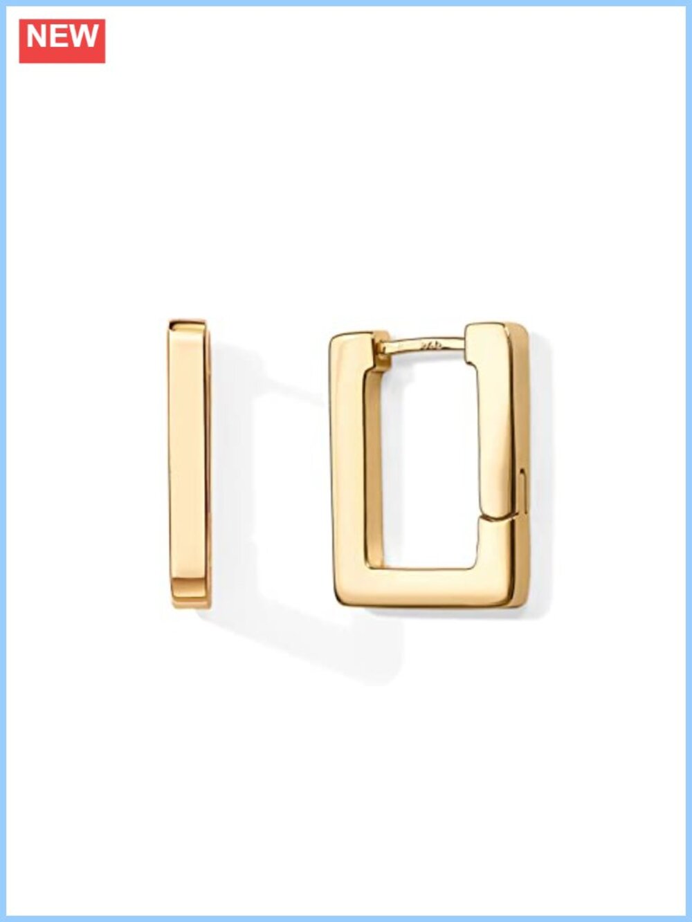 14K Gold Plated Square Hoop Earrings Women Geometric Minimalist